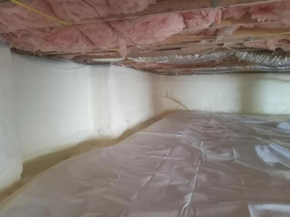 Crawl space encapsulation with closed-cell spray foam for Flat Roof Repair in Morganton